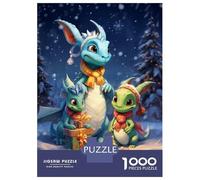 Puzzles pour Adolescents De 1000 Pièces Dragon Christmas Family Puzzle pour Adultes - Jeu De Réflexion - Améliore La Mémoire - Cadeaux pour Amis Et Famille 38x26cm/1000pcs