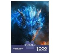 Puzzles pour Adolescents De 1000 Pièces Elder Dragon Blue Eyes Puzzles pour Adultes Jeux Relaxants, Amusants Et Humoristiques Cadeaux d'anniversaire Uniques 52x38cm/1000pcs
