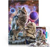 Puzzles pour Adolescents de 1000 pièces Famille des Loups Spirituels Jeu de Quiz Activités Amusantes à la Maison, Cadeaux d'anniversaire, Cadeaux de Voyage, 75x50cm