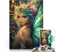 Puzzles pour Adolescents de 1000 pièces Fée aux Ailes Vertes Jouets Jeux éducatifs Soulagement du Stress Idées Cadeaux 38x26cm
