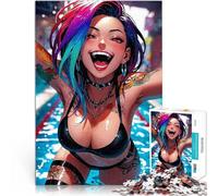 Puzzles pour Adolescents de 1000 pièces Fille animée Heureuse dans la Piscine Jeu intellectuel décoration Murale 38x26cm