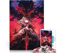 Puzzles pour Adolescents de 1000 pièces Fille d'anime avec épée et Dragon Jouets éducatifs Collection d'artistes, Beaux-Arts 75x50cm