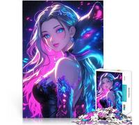 Puzzles pour Adolescents de 1000 pièces Fille Renard Néon Réduction du Stress intéressante Anniversaire et Cadeaux Uniques 50x70cm