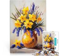 Puzzles pour Adolescents de 1000 pièces Fleurs Jaunes dans Un Vase Jouets de Jeu stimulants Améliorer la mémoire 38x26cm