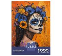 Puzzles pour Adolescents De 1000 Pièces Floral Skull Beauty -2 Puzzle pour Adultes - Jeu De Réflexion - Améliore La Mémoire - Cadeaux pour Amis Et Famille 70x50cm/1000pcs