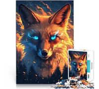 Puzzles pour Adolescents de 1000 pièces Forêt Naturelle du Renard Ardent Jeu Stimulant Chaque pièce est Unique - Jeu Familial Stimulant et Amusant 26x38cm