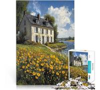 Puzzles pour Adolescents de 1000 pièces Gîte de Campagne français Jouets à Faire soi-même Interaction Parent-Enfant 75x50cm