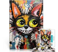 Puzzles pour Adolescents de 1000 pièces Graffiti Street Art Chat Jeu Stimulant et Jeu Familial Bon Cadeau 75x50cm
