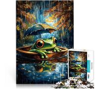 Puzzles pour Adolescents de 1000 pièces Grenouille sous la Pluie Entraînez Votre Cerveau et Vos Mains Œuvre d'art 38x26cm