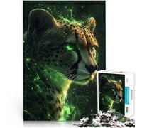 Puzzles pour Adolescents de 1000 pièces Guépard Esprit Vert Entraînez Votre Cerveau et Vos Mains Bon Cadeau 38x26cm
