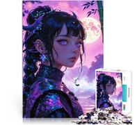 Puzzles pour Adolescents de 1000 pièces Guerrier au Clair de Lune dans la forêt enchantée Jouets de Jeu Œuvre d'art 75x50cm