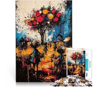 Puzzles pour Adolescents de 1000 pièces Harvest of Dreams - Scène de Village surréaliste expressionniste Jeu de Quiz Décoration Parfaite 52x38cm