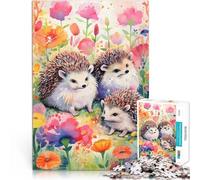 Puzzles pour Adolescents de 1000 pièces Hérisson fantaisiste Compétition de Vitesse Manuelle Œuvre d'art 38x26cm