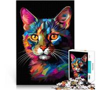 Puzzles pour Adolescents de 1000 pièces Hexa Cat Jouets addictifs pour Le défi de l'intelligence cérébrale Cadeaux du Père Noël Secret 26x38cm