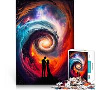 Puzzles pour Adolescents de 1000 pièces Histoire d'amour interstellaire défi éducatif avec Affiche et Feuille de Questions correspondantes 52x38cm