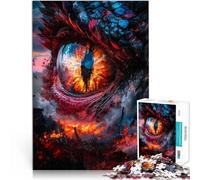 Puzzles pour Adolescents de 1000 pièces Œil de Dragon de feu pour Le Jeu éducatif Challenge Toy Une œuvre d'art 75x50cm
