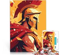 Puzzles pour Adolescents de 1000 pièces Illustration d'art Minimaliste de Soldat Guerrier Spartiate Jeux éducatifs Cadeau Amusant 38x26cm