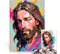 Puzzles pour Adolescents de 1000 pièces Jésus aux Couleurs néon Jouet éducatif d'apprentissage Super Cadeau 52x38cm