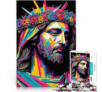 Puzzles pour Adolescents de 1000 pièces Jésus-Christ Nous Aime Entraînez Votre Cerveau et Vos Mains Jeu de défi Unique 38x26cm
