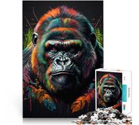 Puzzles pour Adolescents de 1000 pièces Le Vieux Gorille Séjour Anti-Stress pour Tuer Le Temps Œuvre d'art 52x38cm