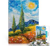 Puzzles pour Adolescents de 1000 pièces Les murmures du cyprès Réduction du Stress intéressante décoration Murale 52x38cm