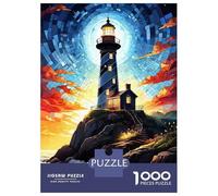 Puzzles pour Adolescents De 1000 Pièces Lighthouse on A Rocky Coast Puzzle pour Adultes - Jeu De Réflexion - Améliore La Mémoire - Cadeaux pour Amis Et Famille 70x50cm/1000pcs