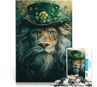 Puzzles pour Adolescents de 1000 pièces Lion de la Saint-Patrick Cadeaux de Jeux stimulants Cadeau pour Les Anniversaires 75x50cm