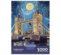 Puzzles pour Adolescents De 1000 Pièces London Bridge Under Moonlight Puzzle pour Adultes - Jeu De Réflexion - Améliore La Mémoire - Cadeaux pour Amis Et Famille 70x50cm/1000pcs