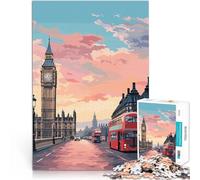 Puzzles pour Adolescents de 1000 pièces Londres City Royaume-Uni Coupe de précision Cadeau d'anniversaire, Cadeaux, décoration Murale 52x38cm