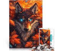 Puzzles pour Adolescents de 1000 pièces Loup mystérieux Défi Difficile pour soulager Le Stress Super Cadeau 38x26cm