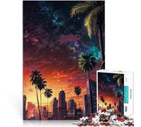 Puzzles pour Adolescents de 1000 pièces Lumières de la Ville au crépuscule Casse-tête pour Convient aux Couples 52x38cm