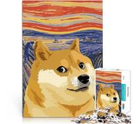 Puzzles pour Adolescents de 1000 pièces Mème drôle de Shiba Inu Défi Difficile pour soulager Le Stress Super Cadeau 75x50cm
