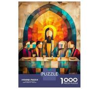 Puzzles pour Adolescents De 1000 Pièces Modern Cubist Vision of The Last Supper Puzzle pour Adultes - Jeu De Réflexion - Améliore La Mémoire - Cadeaux pour Amis Et Famille 38x26cm/1000pcs