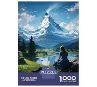 Puzzles pour Adolescents De 1000 Pièces Mountain Serenity A Woman's Journey to Nature's Embrace Puzzle, Jeu Manuel, Décoration Murale, Idéal comme Cadeau pour Toute La Famille 70x50cm/1000pcs