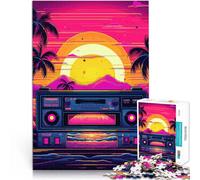 Puzzles pour Adolescents de 1000 pièces Musique Synthwave Jouet éducatif intellectuel décompressant décoration Murale 75x50cm