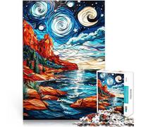 Puzzles pour Adolescents de 1000 pièces Nuit étoilée de Red Rocks Jeu Stimulant et Jeu Familial Idées Cadeaux 38x26cm