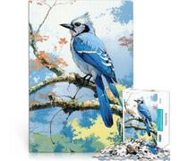 Puzzles pour Adolescents de 1000 pièces Oiseau Bleu Séjour Anti-Stress pour Tuer Le Temps Offrir en Cadeau à Toute la Famille 38x52cm