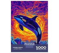Puzzles pour Adolescents De 1000 Pièces Orca Breaching Vibrant Ocean Art Puzzles pour Adultes, Jeux Familiaux, Décoration Murale, Défi Éducatif 38x26cm/1000pcs
