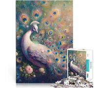 Puzzles pour Adolescents de 1000 pièces Paon d'opale Jeu Familial Anti-Stress Défi Difficile Jouets de décoration pour la Maison 75x50cm