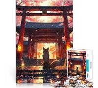 Puzzles pour Adolescents de 1000 pièces Passerelle Mystique de Kitsune Défi Difficile Renforcer l'amour Entre Les Couples 52x38cm