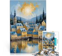 Puzzles pour Adolescents de 1000 pièces Paysage Urbain de l'heure dorée Jouets éducatifs Car C'est Un pour Toute la Famille 50x70cm