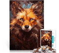 Puzzles pour Adolescents de 1000 pièces Peinture de Renard Roux Réduction du Stress intéressante Bon Cadeau 52x38cm