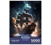 Puzzles pour Adolescents De 1000 Pièces Pirate Ship in Space Puzzle, Jeu Manuel, Décoration Murale, Idéal comme Cadeau pour Toute La Famille 52x38cm/1000pcs