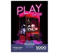 Puzzles pour Adolescents De 1000 Pièces Play Or Die Gamer Quote Puzzle pour Adultes - Jeu De Réflexion - Améliore La Mémoire - Cadeaux pour Amis Et Famille 70x50cm/1000pcs
