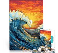 Puzzles pour Adolescents de 1000 pièces Pop Art des Vagues de l'océan Jeu Pratique Convient pour la décoration de Bureau 38x26cm