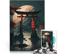Puzzles pour Adolescents de 1000 pièces Porte Torii et planète Jouets Jeux éducatifs Soulagement du Stress décoration Murale 38x26cm