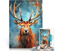 Puzzles pour Adolescents de 1000 pièces Portrait de cerf Pop Art Difficile et défi Chaque pièce est Unique - Jeu Familial Stimulant et Amusant 50x70cm