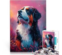 Puzzles pour Adolescents de 1000 pièces Portrait de Chien de Montagne du Saint-Bernard Jeux éducatifs Une œuvre d'art 75x50cm