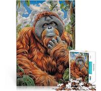 Puzzles pour Adolescents de 1000 pièces Portrait d'orang-outan Jeux éducatifs Décoration d'intérieur Cadeau Amusant 38x26cm