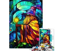 Puzzles pour Adolescents de 1000 pièces Puzzle de Magicien en vitrail pour Adultes Jeux relaxants Découpe de précision Stimule Le Cerveau (Dimensions 50x75cm)